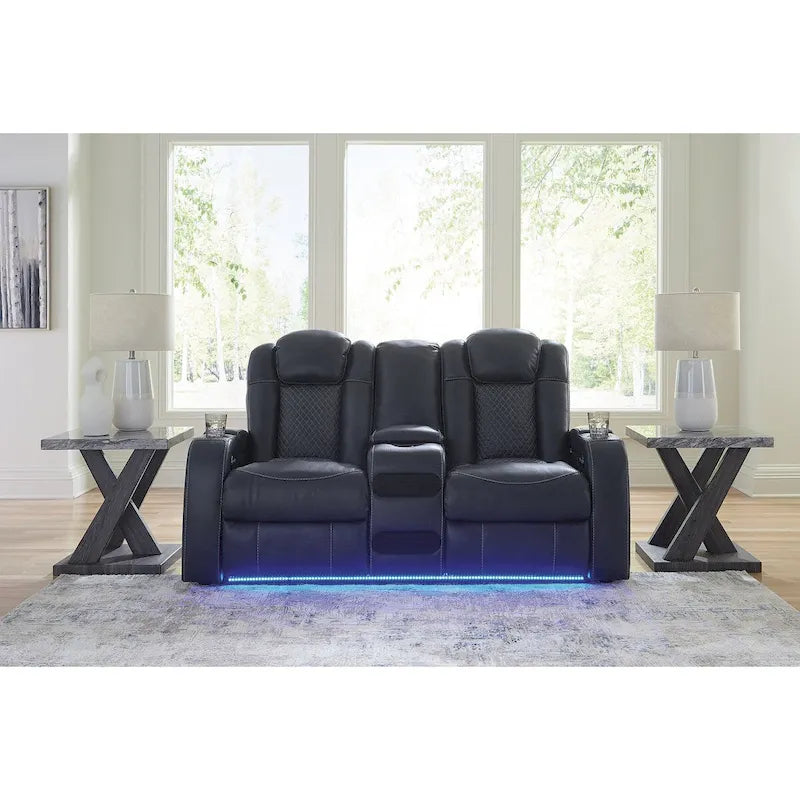 Causeuse inclinable électrique avec console – 74 larg. x 43 prof. x 43 haut.