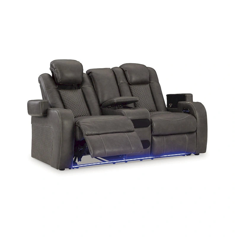 Causeuse inclinable électrique avec console – 74 larg. x 43 prof. x 43 haut.
