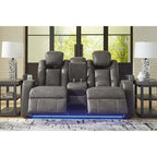 Causeuse inclinable électrique avec console – 74 larg. x 43 prof. x 43 haut.