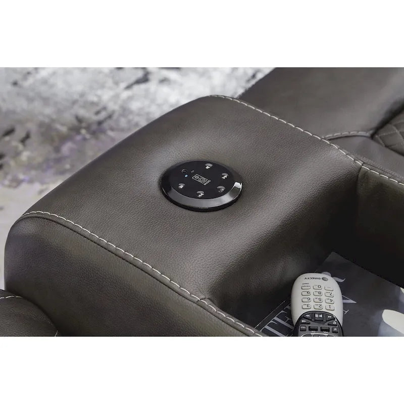 Causeuse inclinable électrique avec console – 74 larg. x 43 prof. x 43 haut.