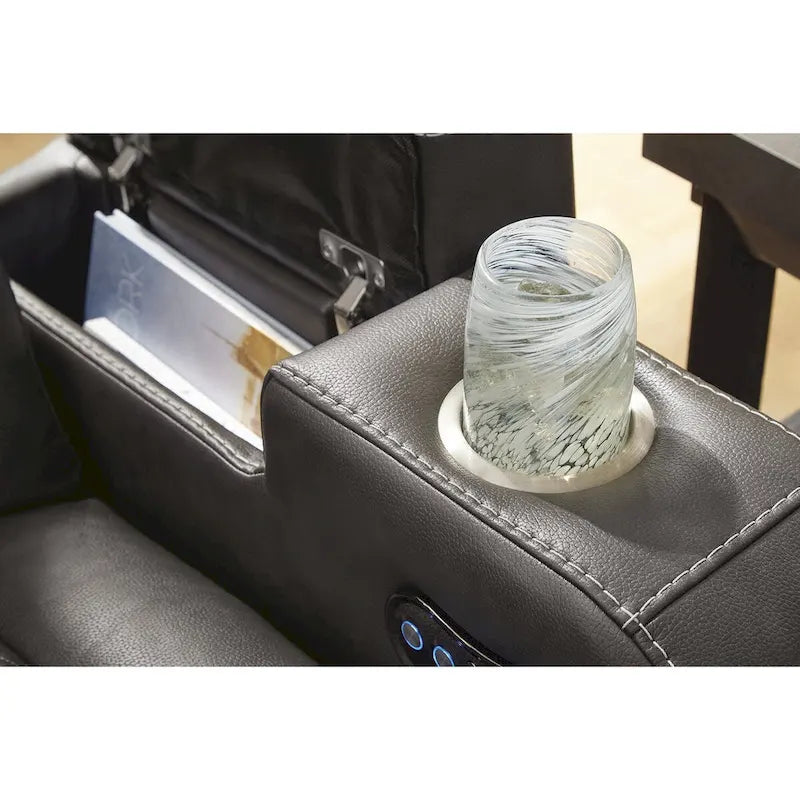 Causeuse inclinable électrique avec console – 74 larg. x 43 prof. x 43 haut.