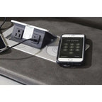 Causeuse inclinable électrique avec console – 74 larg. x 43 prof. x 43 haut.