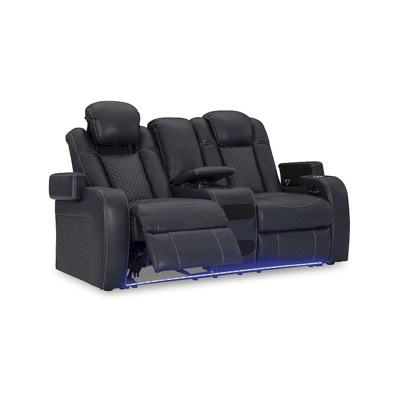 Causeuse inclinable électrique avec console – 74 larg. x 43 prof. x 43 haut.