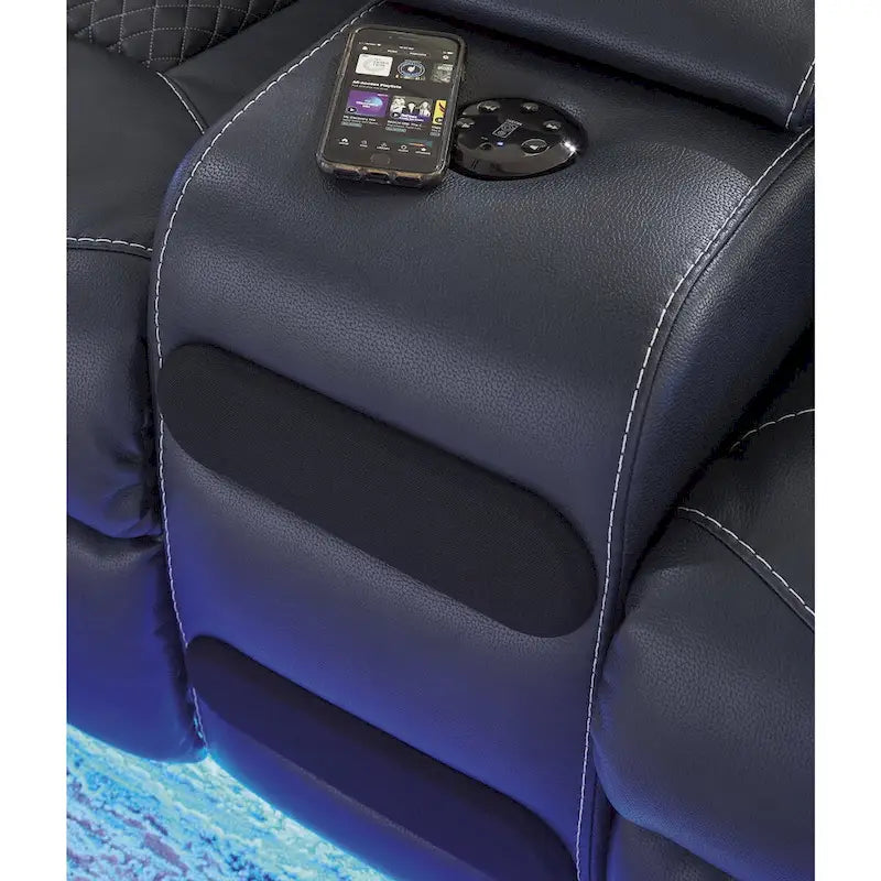 Causeuse inclinable électrique avec console – 74 larg. x 43 prof. x 43 haut.
