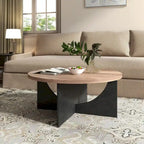 Table basse ronde Table d'appoint en bois rustique pour le salon