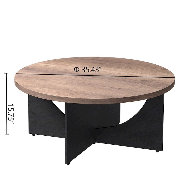 Table basse ronde Table d'appoint en bois rustique pour le salon