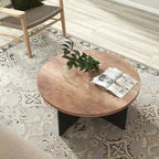 Table basse ronde Table d'appoint en bois rustique pour le salon