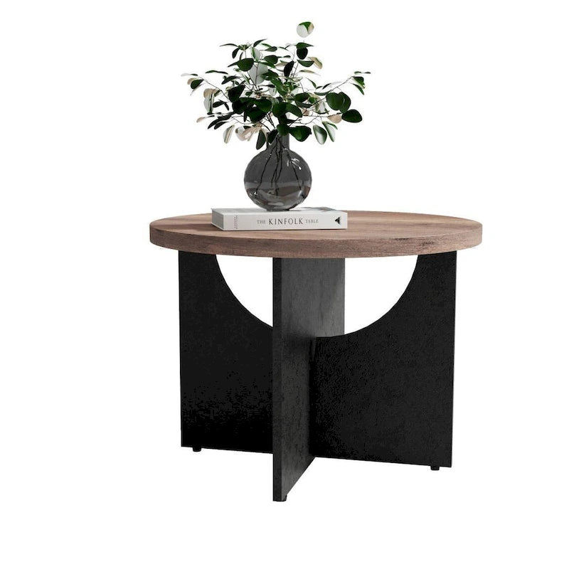 Table basse ronde Table d'appoint en bois rustique pour le salon