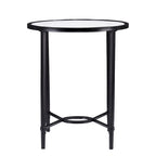 Table d'appoint ovale en verre noir et transparent de 25 pouces - 25x21x24.75