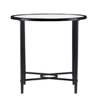 Table d'appoint ovale en verre noir et transparent de 25 pouces - 25x21x24.75