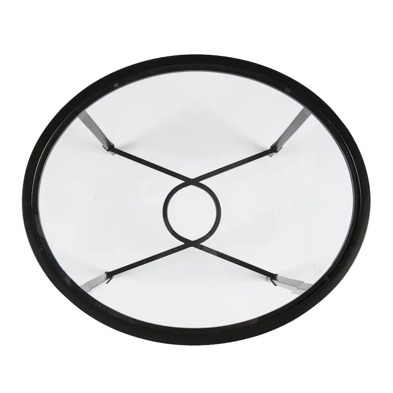 Table d'appoint ovale en verre noir et transparent de 25 pouces - 25x21x24.75