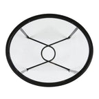 Table d'appoint ovale en verre noir et transparent de 25 pouces - 25x21x24.75