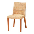 Chaise de salle à manger Bohème en rotin Kubu miel clair et bois d'acajou