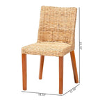 Chaise de salle à manger Bohème en rotin Kubu miel clair et bois d'acajou