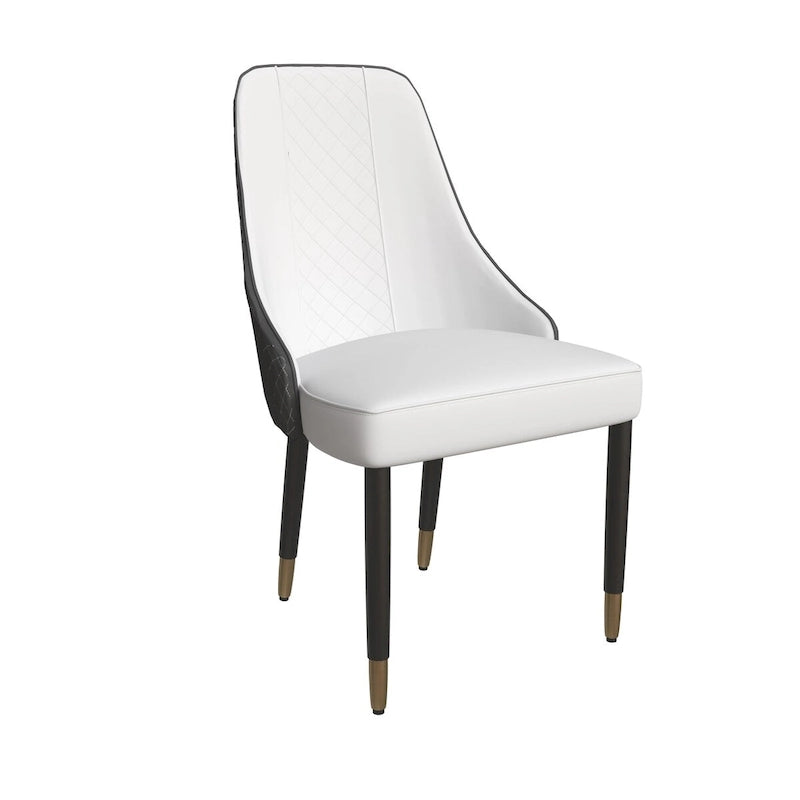 Chaises de salle à manger avec assise en tissu/cuir et pieds en bois de chêne noir