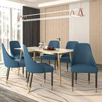 Chaises de salle à manger avec assise en tissu/cuir et pieds en bois de chêne noir