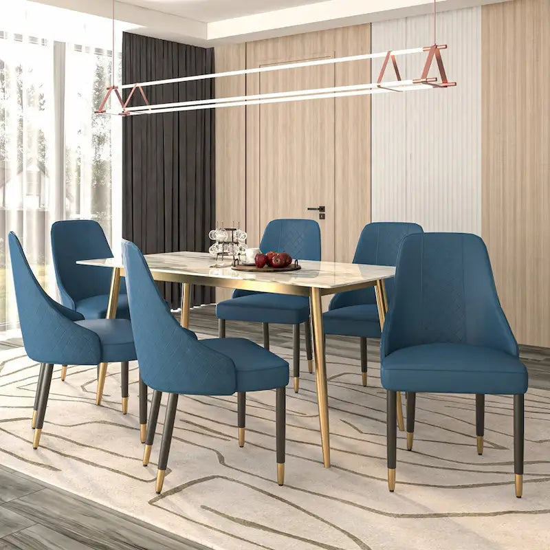 Chaises de salle à manger avec assise en tissu/cuir et pieds en bois de chêne noir