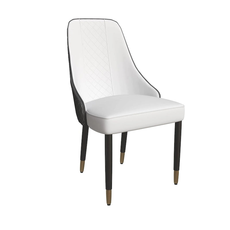 Chaises de salle à manger avec assise en tissu/cuir et pieds en bois de chêne noir