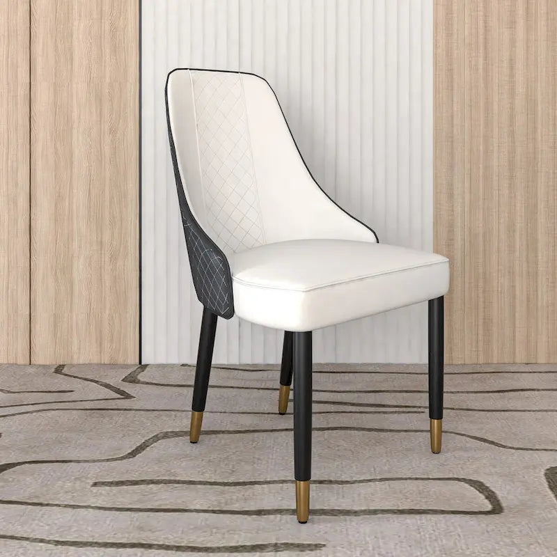Chaises de salle à manger avec assise en tissu/cuir et pieds en bois de chêne noir