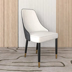 Chaises de salle à manger avec assise en tissu/cuir et pieds en bois de chêne noir