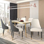 Chaises de salle à manger avec assise en tissu/cuir et pieds en bois de chêne noir