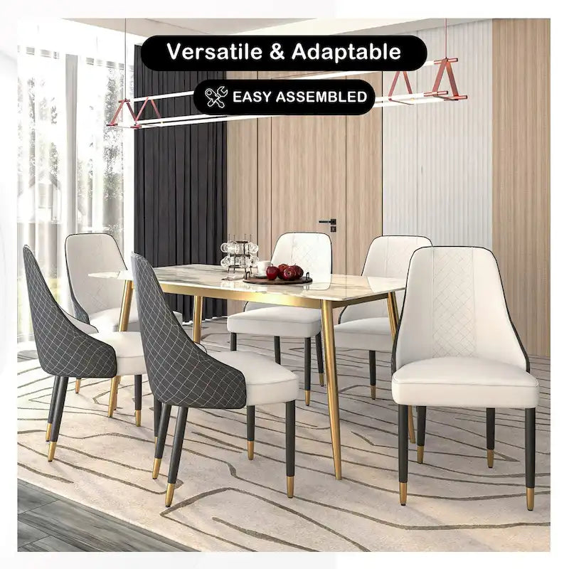 Chaises de salle à manger avec assise en tissu/cuir et pieds en bois de chêne noir