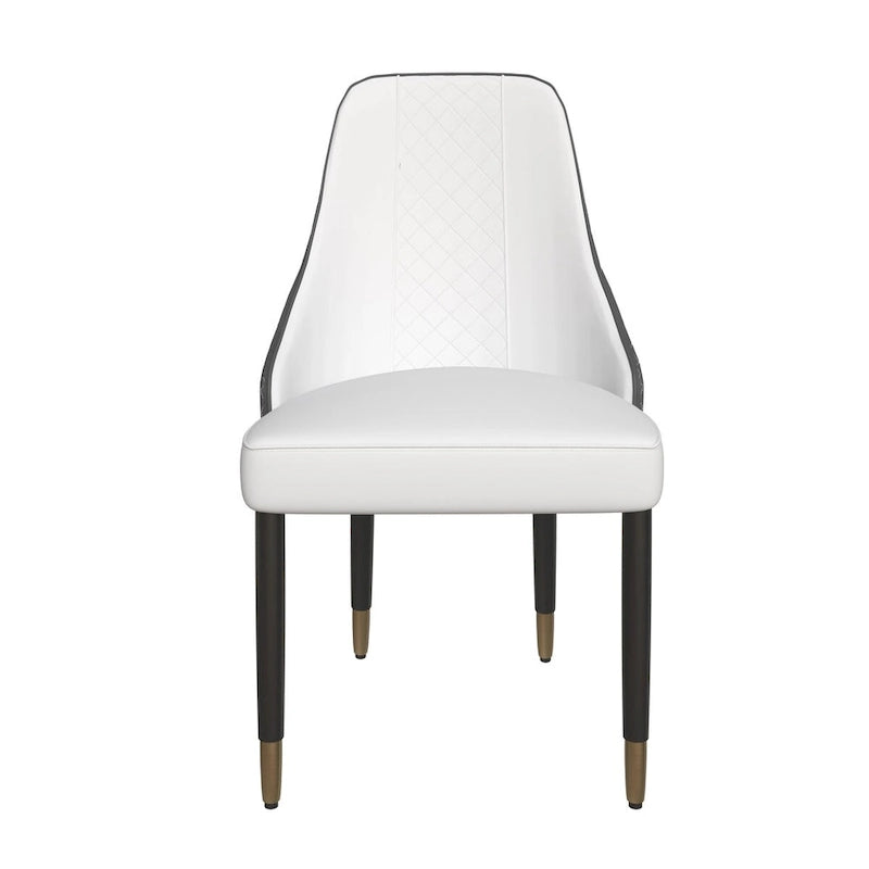 Chaises de salle à manger avec assise en tissu/cuir et pieds en bois de chêne noir