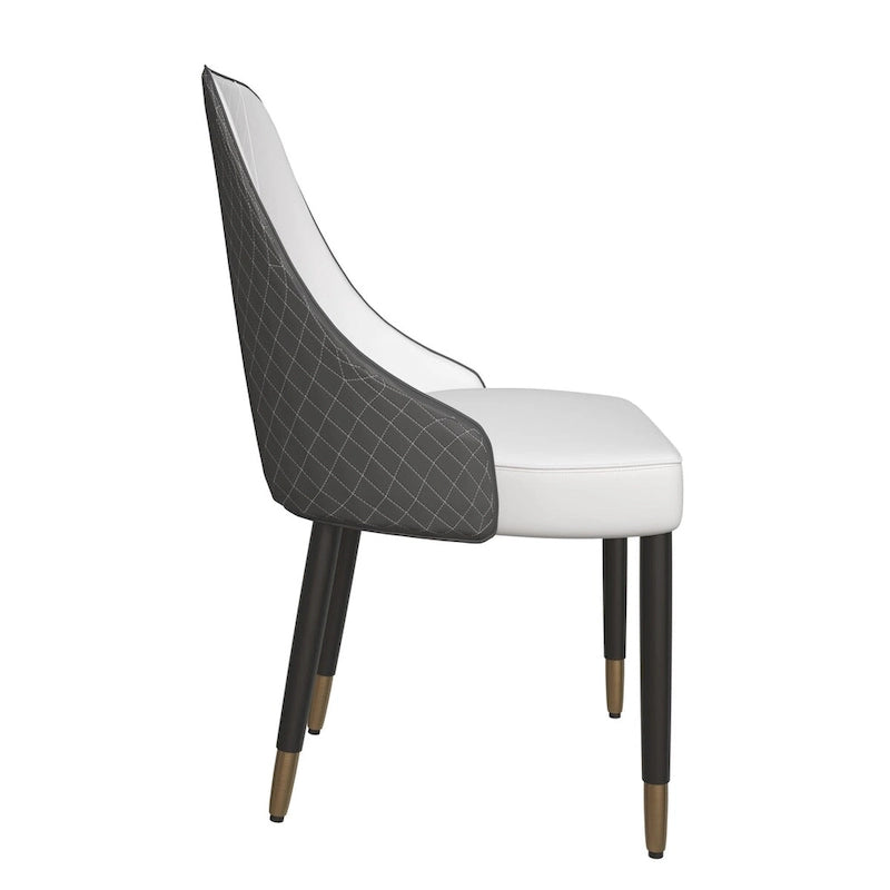 Chaises de salle à manger avec assise en tissu/cuir et pieds en bois de chêne noir