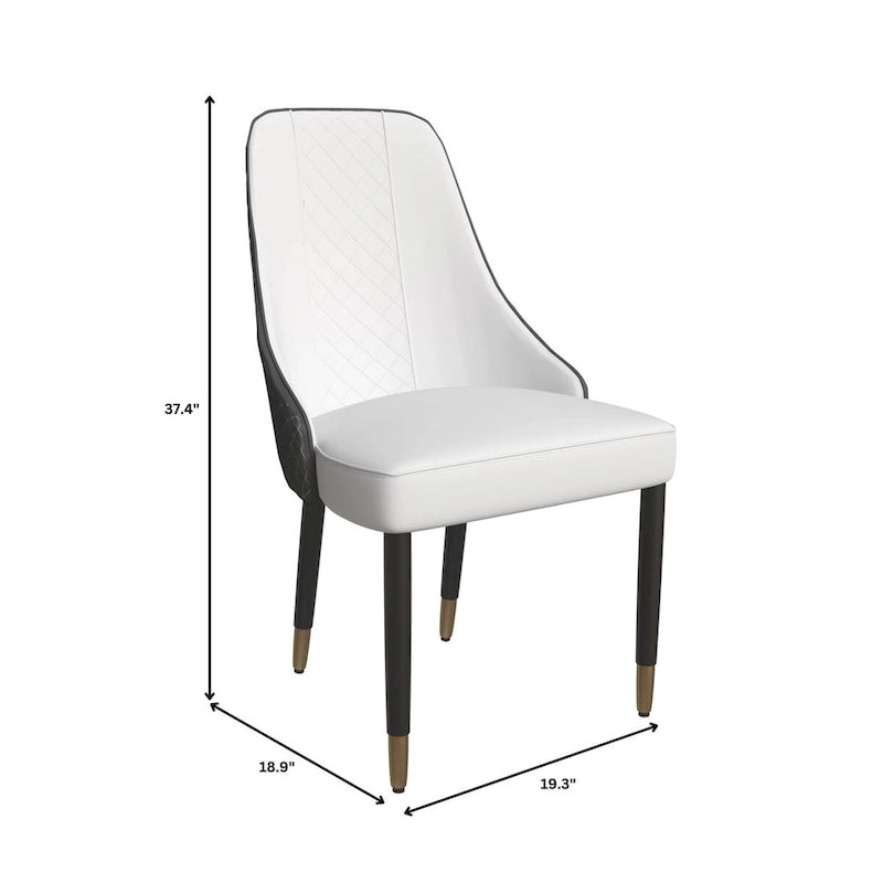 Chaises de salle à manger avec assise en tissu/cuir et pieds en bois de chêne noir