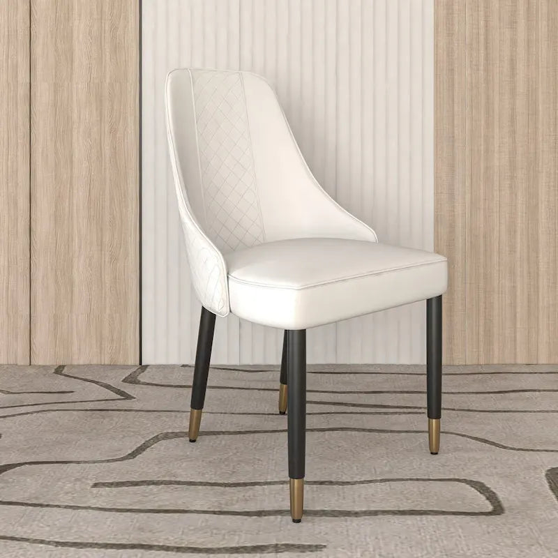 Chaises de salle à manger avec assise en tissu/cuir et pieds en bois de chêne noir