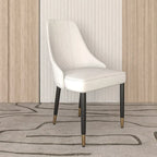Chaises de salle à manger avec assise en tissu/cuir et pieds en bois de chêne noir