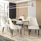 Chaises de salle à manger avec assise en tissu/cuir et pieds en bois de chêne noir