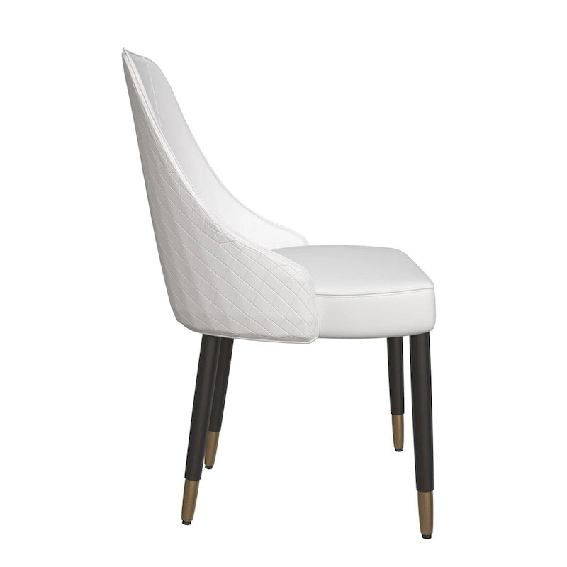 Chaises de salle à manger avec assise en tissu/cuir et pieds en bois de chêne noir