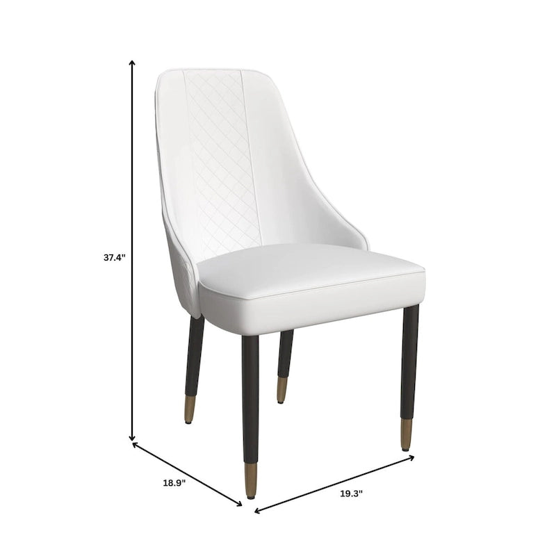 Chaises de salle à manger avec assise en tissu/cuir et pieds en bois de chêne noir