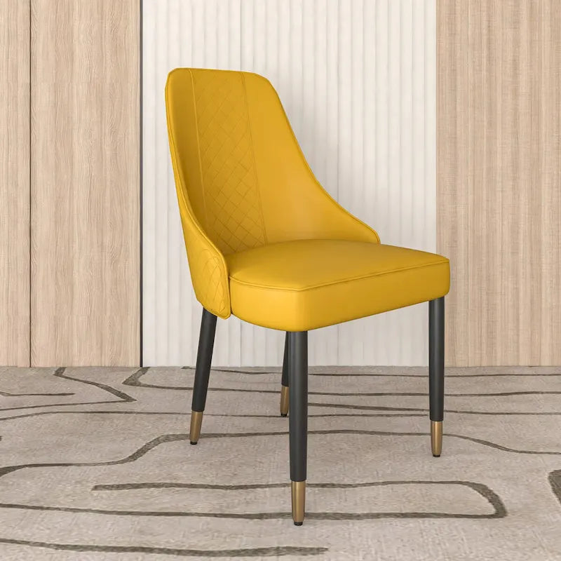 Chaises de salle à manger avec assise en tissu/cuir et pieds en bois de chêne noir
