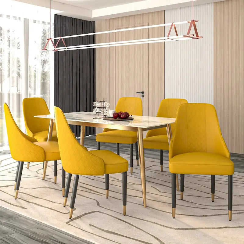 Chaises de salle à manger avec assise en tissu/cuir et pieds en bois de chêne noir