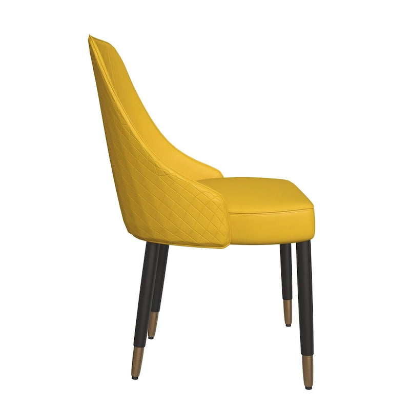 Chaises de salle à manger avec assise en tissu/cuir et pieds en bois de chêne noir