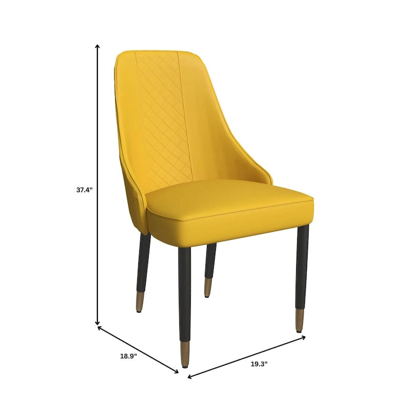 Chaises de salle à manger avec assise en tissu/cuir et pieds en bois de chêne noir