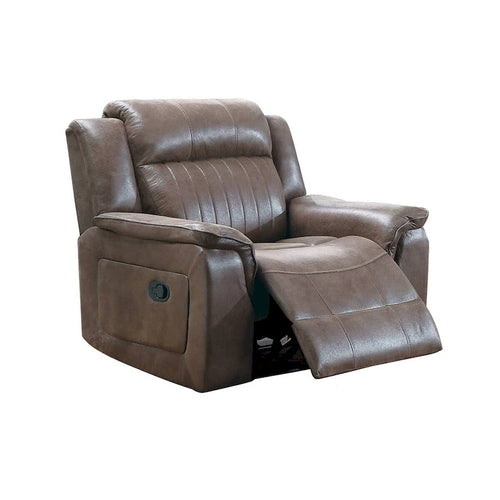 Fauteuil inclinable électrique de 102 cm, mécanisme à tirette, cuir marron foncé