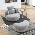 Fauteuil pivotant surdimensionné 39W, pouf de rangement lune, causeuse pivotante circulaire, fauteuils baquets, canapé douillet, chaise longue, 4 oreillers
