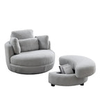 Fauteuil pivotant surdimensionné 39W, pouf de rangement lune, causeuse pivotante circulaire, fauteuils baquets, canapé douillet, chaise longue, 4 oreillers