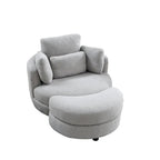 Fauteuil pivotant surdimensionné 39W, pouf de rangement lune, causeuse pivotante circulaire, fauteuils baquets, canapé douillet, chaise longue, 4 oreillers