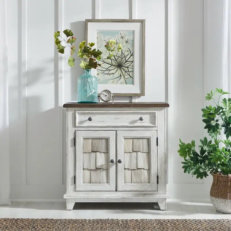 Meuble d'appoint Riverstone blanc et tabac