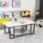 Ensemble de 3 tables basses de style moderne avec 2 tables d'appoint, ensemble de 3 tables de salon avec plateau en faux marbre