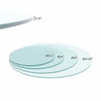 Dessus de table rond en verre trempé de 36 pouces Verre clair de 1/4 pouce d'épaisseur avec bord plat poli