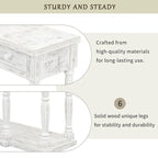 Console de style rétro pour entrée, salon ou chambre, avec 4 tiroirs de rangement et 1 étagère
