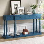 Console de style rétro pour entrée, salon ou chambre, avec 4 tiroirs de rangement et 1 étagère