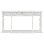 Console de style rétro pour entrée, salon ou chambre, avec 4 tiroirs de rangement et 1 étagère