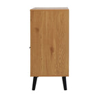 Meuble de Rangement avec 3 Tiroirs et Étagère Réglable, Meuble Mid-Century avec Porte, Meuble d'Appoint, Couleur Bois Naturel