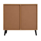 Meuble de Rangement avec 3 Tiroirs et Étagère Réglable, Meuble Mid-Century avec Porte, Meuble d'Appoint, Couleur Bois Naturel